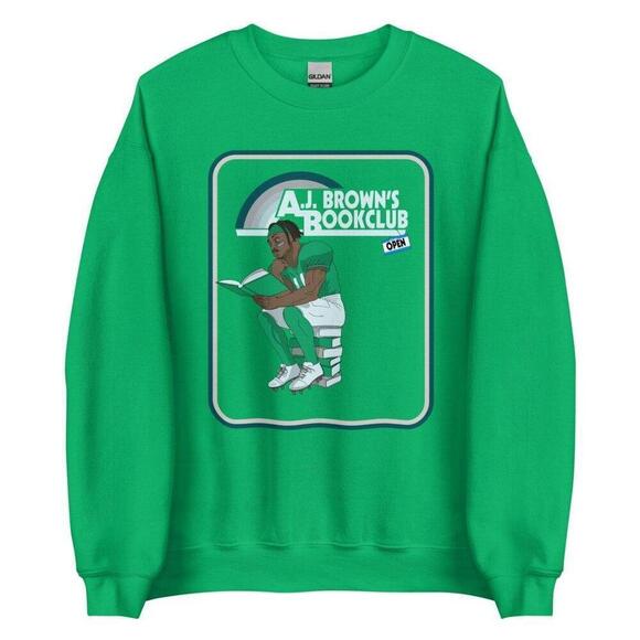 Tops - Brown_S Book Club Crewneck Sweatshirt Philadelphia Eagles Funny Retro